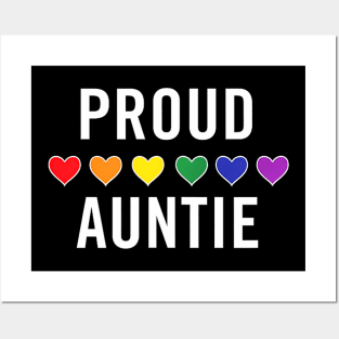 Lgbt Ally Proud Auntie Lgbtq Gay Pride Aunt Rainbow Posters and Art